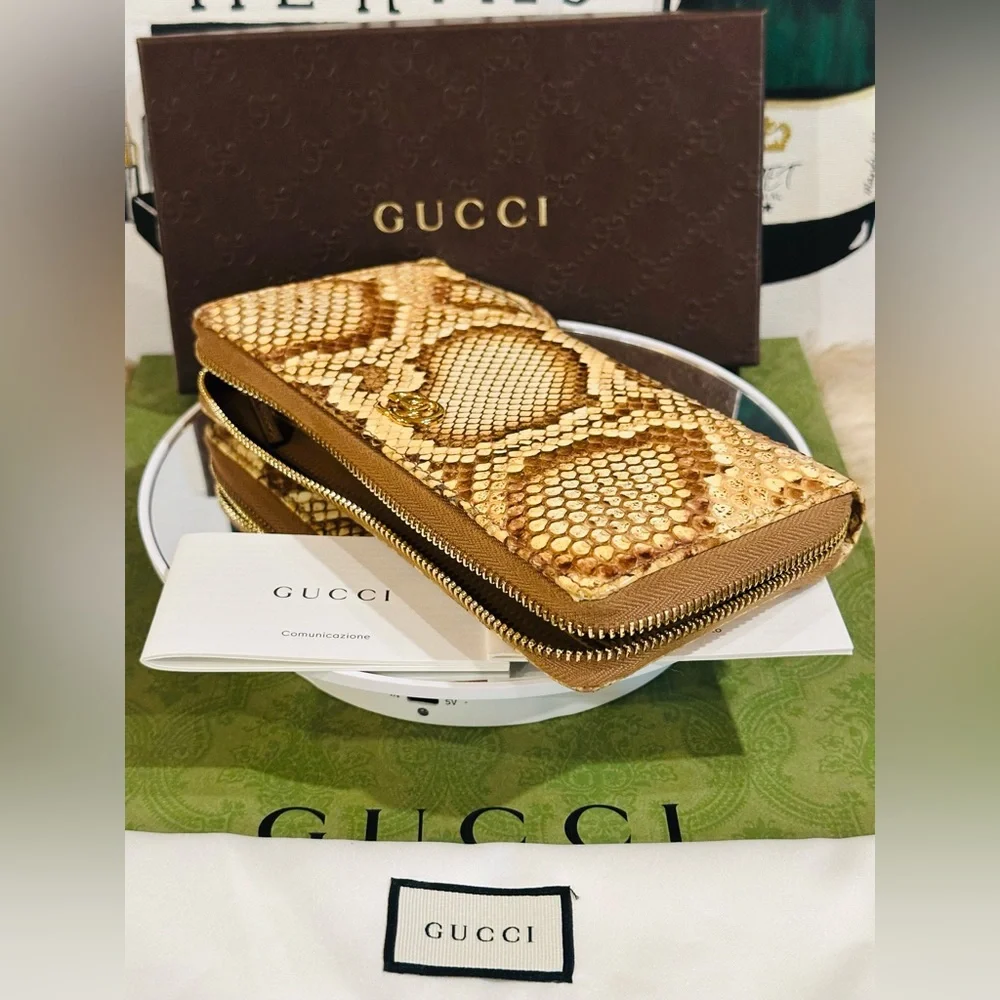 🔥 RARE GUCCI GG PYTHON LONG ZIP WALLET FULL INCLUSION